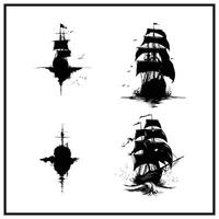 A ghost ship sailing clipart on a white background vector