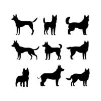 Silhouette set of a Dog illustration vector