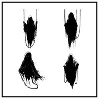 A ghost floating with chains clipart silhouette vector