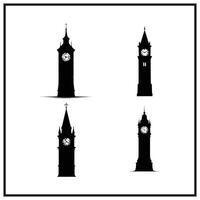 A haunted clock tower clipart on a white background vector