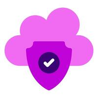 Secure Cloud Cyber Security icon illustration vector