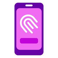 Fingerprint Cyber Security icon illustration vector
