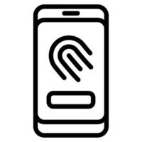 Fingerprint Cyber Security icon illustration vector