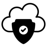 Secure Cloud Cyber Security icon illustration vector