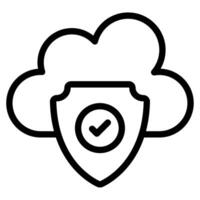 Secure Cloud Cyber Security icon illustration vector