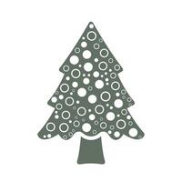 flat design of Christmas tree decoration with dots vector