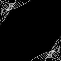 white spider webs on black background vector
