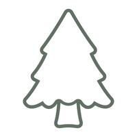 line icon pine tree flat on white backgroud vector