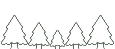 line icon forest pine tree on white background vector