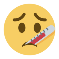 Sick emoji with thermometer png