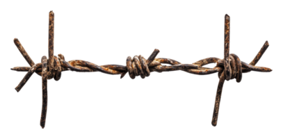 Midday rusty barbed wire display png