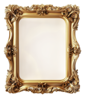 Decorative ornate gold frame with a blank interior png