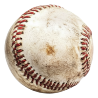 Worn baseball resting on a weathered surface png