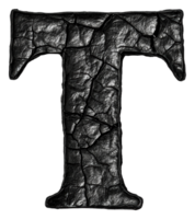 Abstract black textured letter T formation png