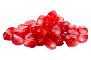 Pomegranate seeds are isolated in a transparent background. png