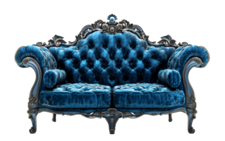 3d Modern And Stylish Blue Sofa Soft Comfortable isolated on transparent background png