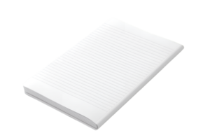 White blank empty paper isolated on transparent background png