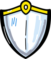 Cartoon Shield Illustration with Blue and Yellow Accents - Simple Protective Icon Design png