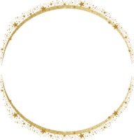 doppelt Schicht runden Kreis Rahmen mit Gold Star Sträusel png