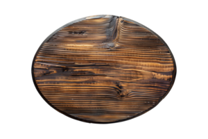 Rustic Oval Wooden Signboard isolated on a transparent background, cut out png