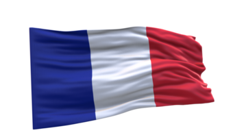 France Flag 3d render waving fabric textured clipart transparent background image png