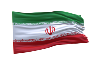 Iran Flag 3d render waving fabric textured clipart transparent background image png
