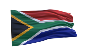 South Africa Flag 3d render waving fabric textured clipart transparent background image png