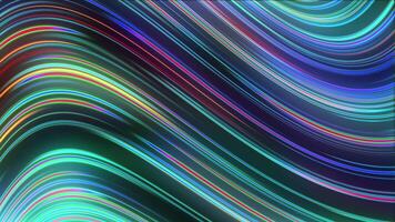 colorful fast glowing lines on black 3d animation of abstract background particular pattern video