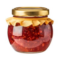 jar of red fruit preserves is a delightful addition to any pantry isolated on transparent background png