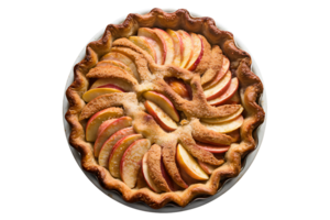 freshly baked apple pie with a flaky crust and a sweet golden isolated on transparent background png