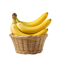 banaan overlopend Aan een mand geïsoleerd Aan transparant achtergrond png