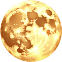 Bright Yellow Full Moon Graphic png