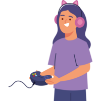 geek pride day girl with gamepad png