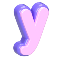 3D Pink and Purple Letter Y png