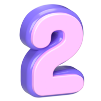 3D Render of the Number Two png