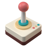 3D Rendering of Retro Game Joystick Icon for Website, Application, and Banner. Retro Game Joystick 3D Illustration png