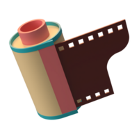 3d Renderização do retro foto filme lista ícone para local na rede Internet, aplicativo, e bandeira. retro foto filme lista 3d ilustração. png