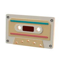 3D Rendering of Retro Tape Cassette Icon for Website, Application, and Banner. Retro Tape Cassette 3D Illustration. png