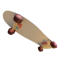 3D Rendering of Retro Skateboard Icon for Website, Application, and Banner. Retro Skateboard 3D Illustration. png