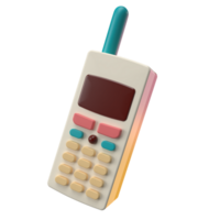 3D Rendering of Retro Handphone, Mobile Phone Icon for Website, Application, and Banner. Retro Handphone 3D Illustration. png