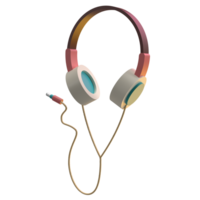 3D Rendering of Retro Headphone Icon for Website, Application, and Banner. Retro Headphone, Earphone, and Headset 3D Illustration. png