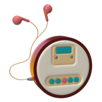 3D render of Retro Discman Music Player Icon for Website, Application, and Banner. 3D Illustration of Retro Discman. png