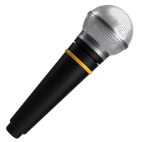 3D Icon of dynamic microphone in classy black color. png