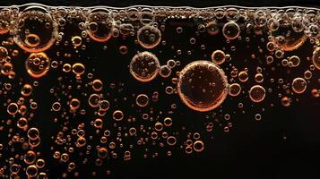 A close up of bubbles in a glass of water photo