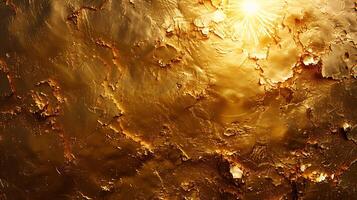 Golden texture background with sun shining through photo