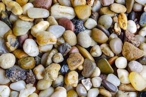 Top view of multicolor assorted stones photo