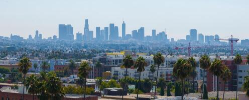 Panoramic View of Los Angeles Skyline with Downtown Skyscrapers photo