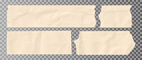 Torn paper pieces elements isolated vector