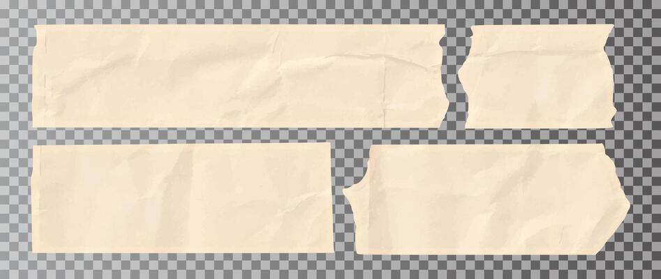 Torn paper pieces elements isolated