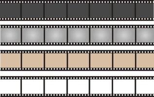 pack of photographic analog films borders with barcodes vector